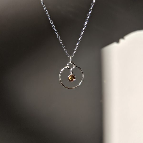 Topaz silver gem necklace
