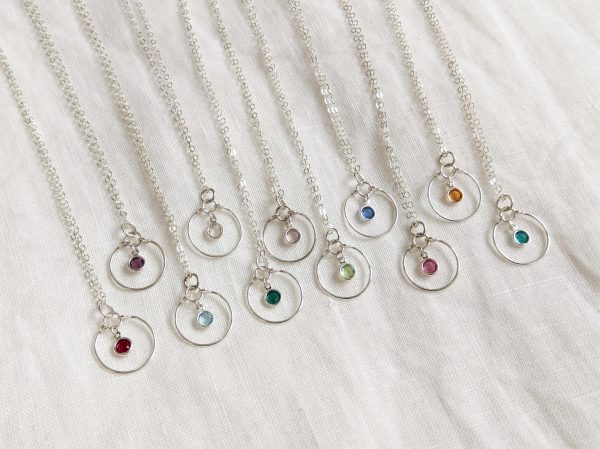 silver gem necklaces