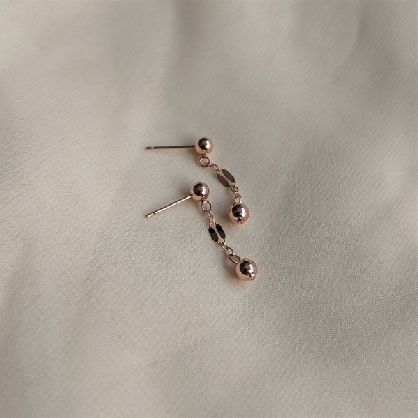 rose gold filled dapped chain stud earrings