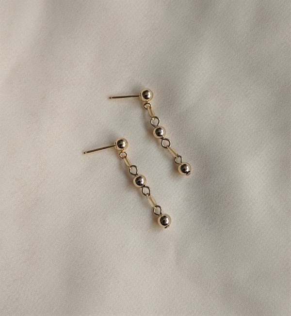 gold filled dapped chain stud earrings