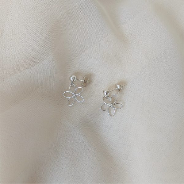 wildflower earrings silver