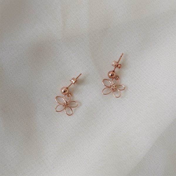 wildflower earrings rose gold