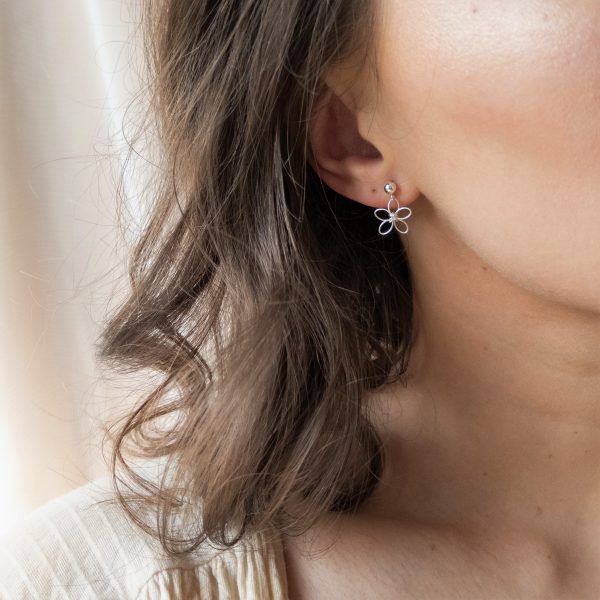 wildflower earrings on model