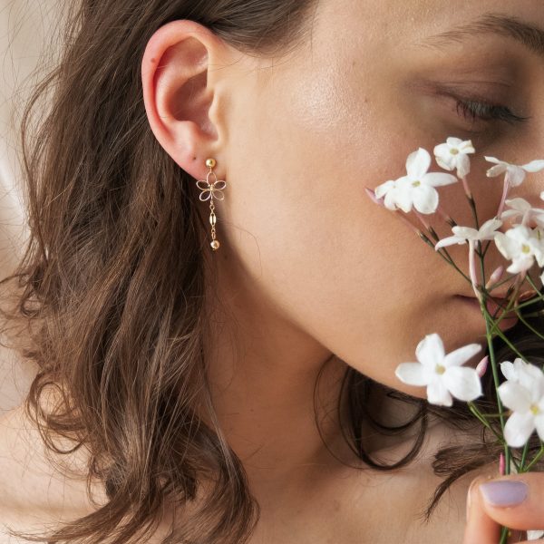 jasmine earrings on model