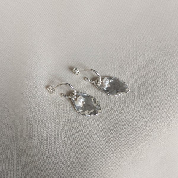 silver flourish earrings