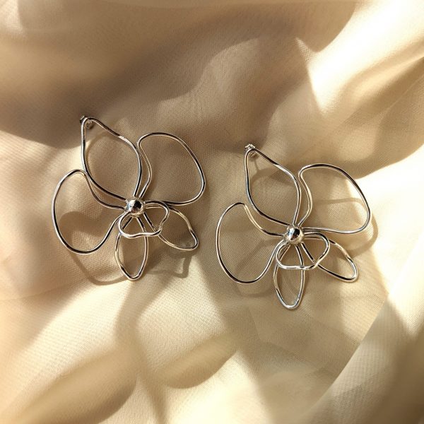 Orchid stud earrings in sterling silver